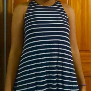 Striped dress | Navy + white